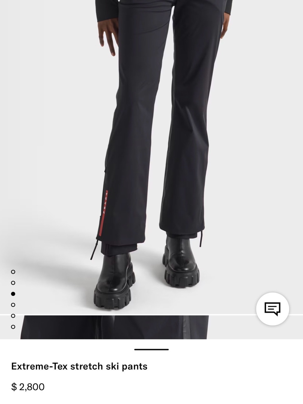 Prada Black Stretch Extreme-Tex Ski Pants with Red Trim